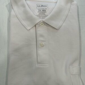 L.L. Bean Men's Classic White Polo Shirt XXL